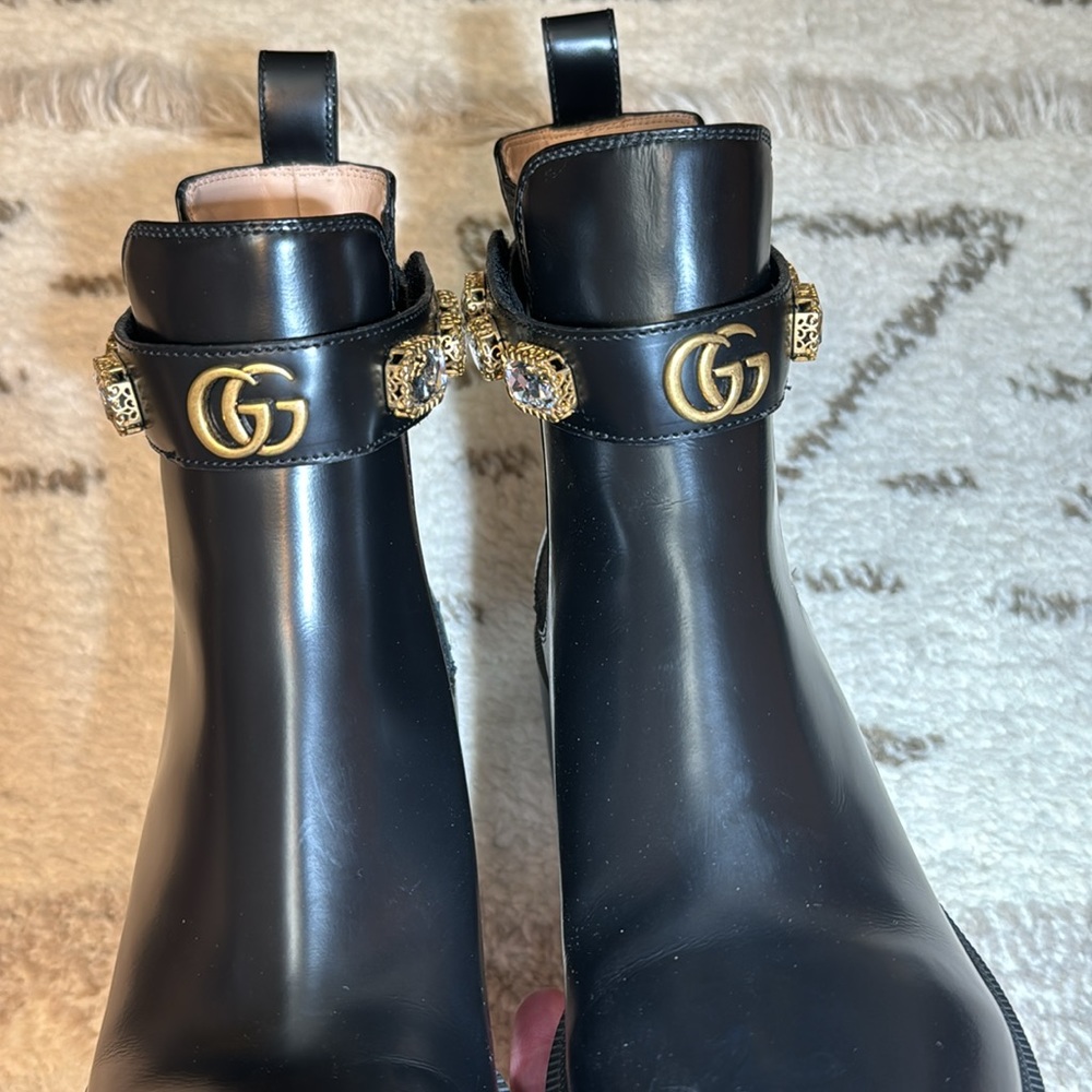 Gucci Trip Embellished Block Heel Chelsea Boots - Picture 5 of 15